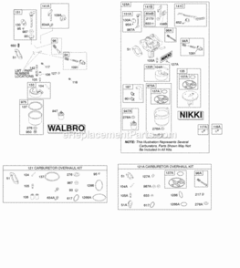 Carburetor Kit - Carburetor Overhaul Diagram and Parts List for 31P777-0348-E1  Briggs and Stratton Engine